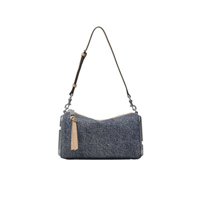 THE DENIM SUEDE SNAPSHOT SHOULDER BAG